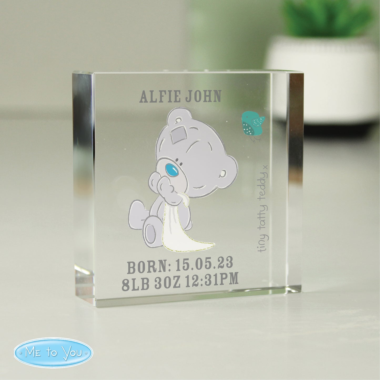Tiny Tatty Teddy Christening Crystal Token