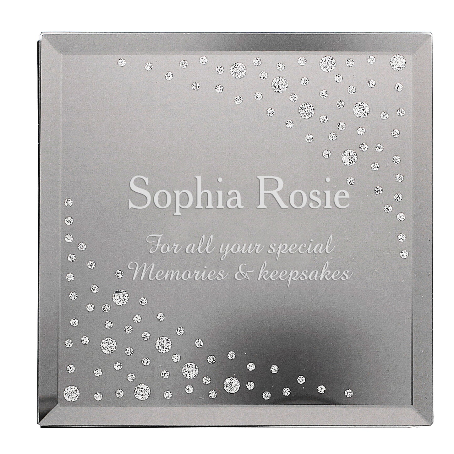 Diamante Name & Message Glass Trinket Box