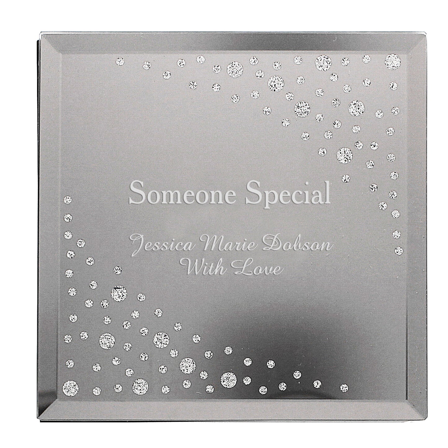 Diamante Name & Message Glass Trinket Box