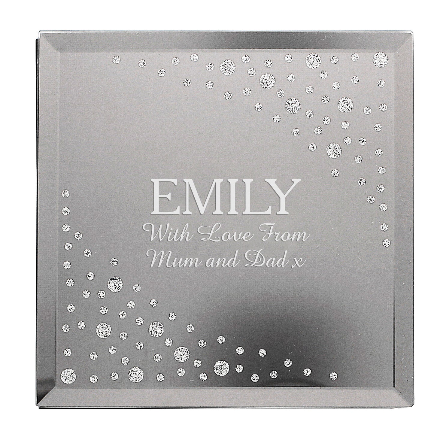 Diamante Name & Message Glass Trinket Box