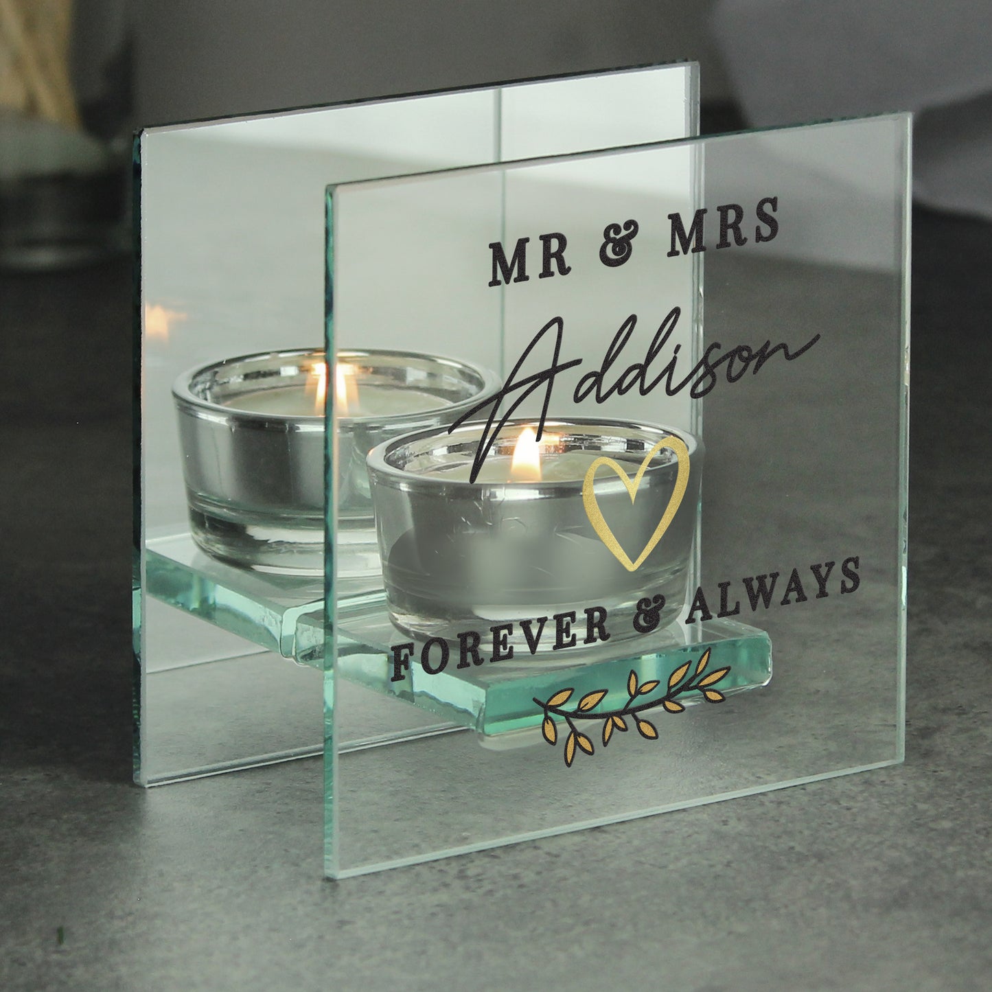Wedding Gift Mirrored Tea Light Holder