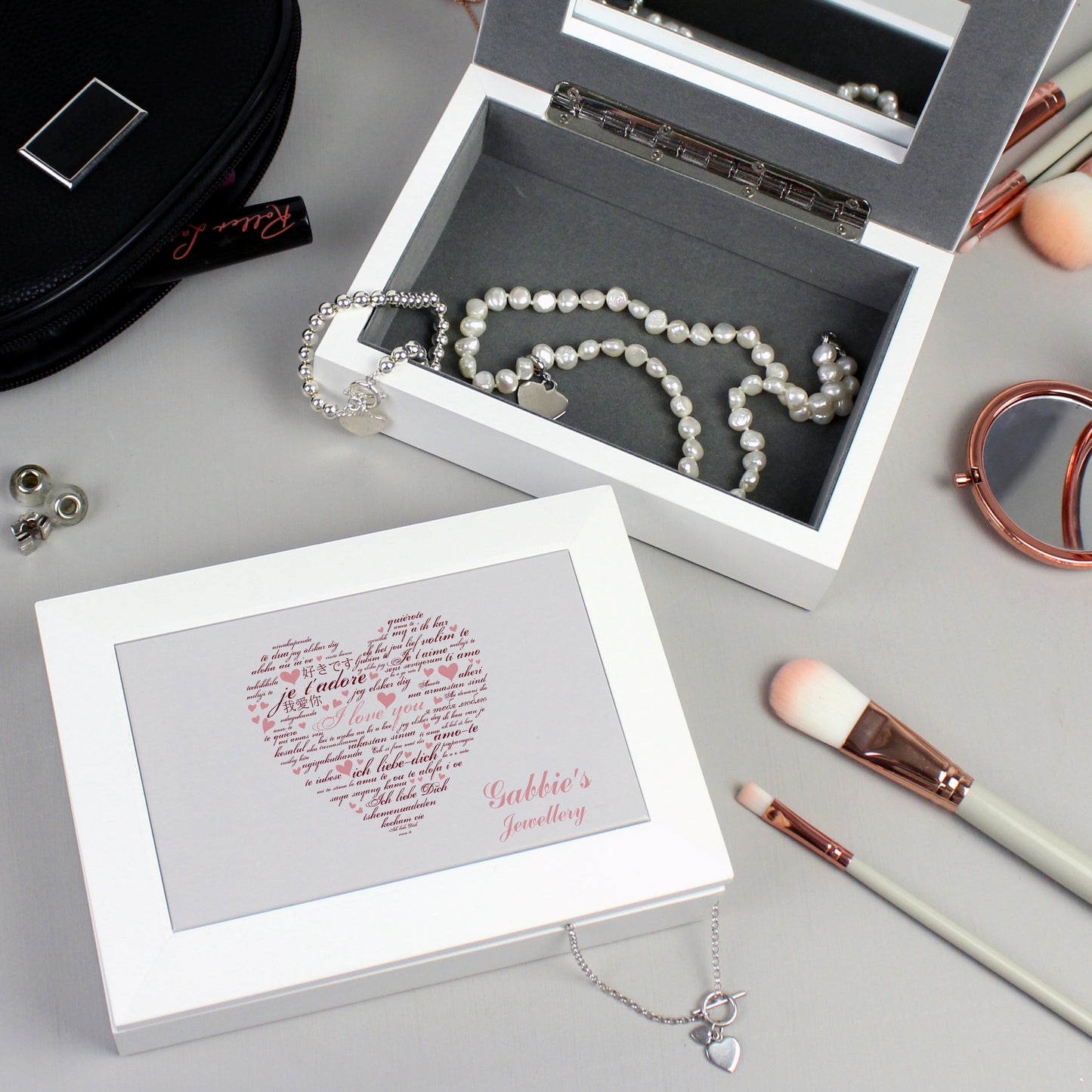 I Love You White Jewellery Box