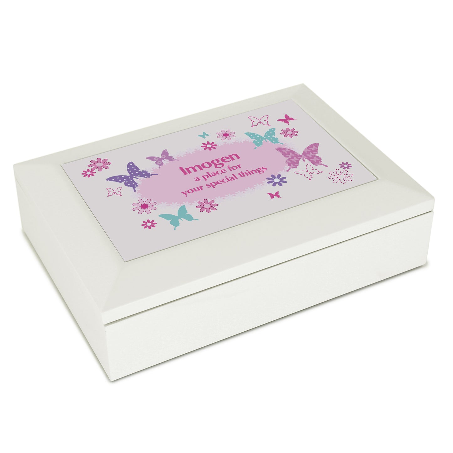Butterfly White Jewellery Box