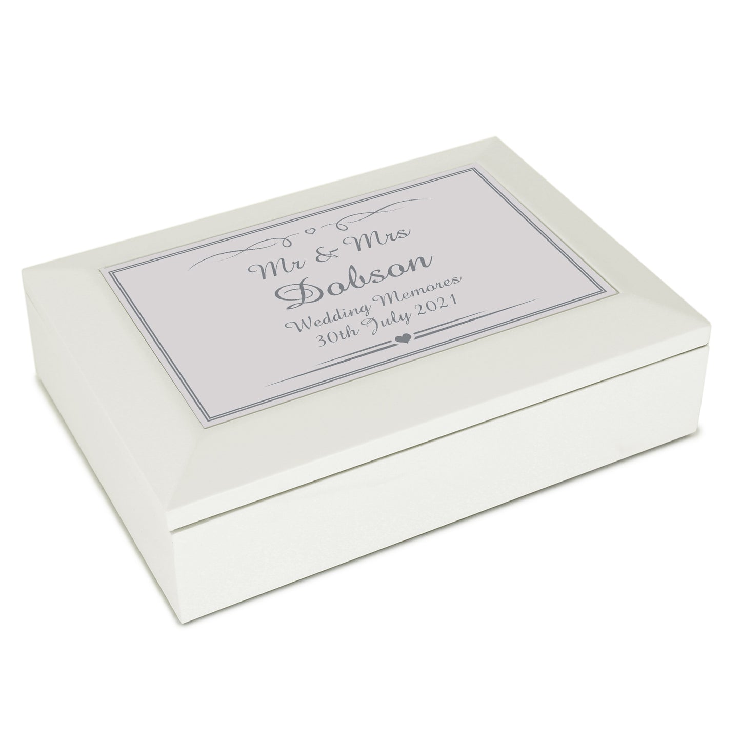Silver Elegant Wooden Jewellery Box
