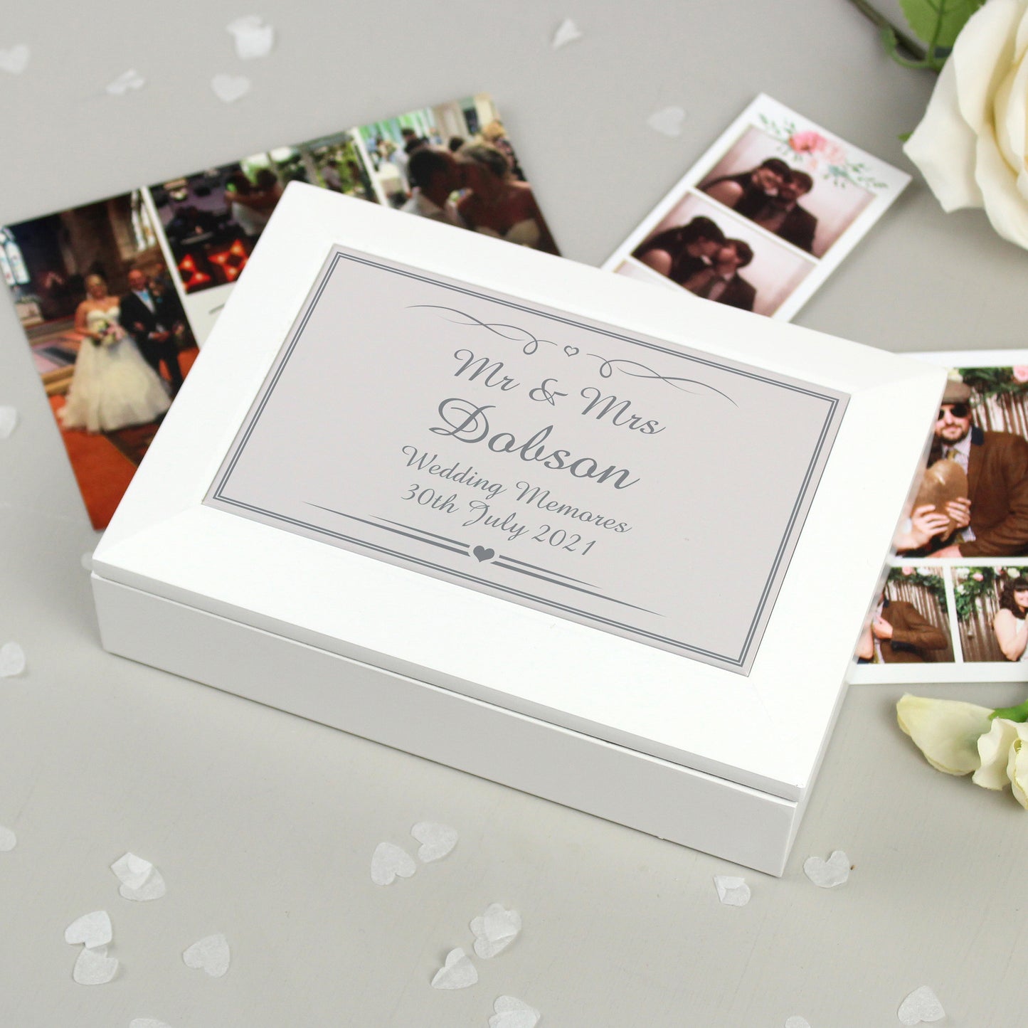 Silver Elegant Wooden Jewellery Box