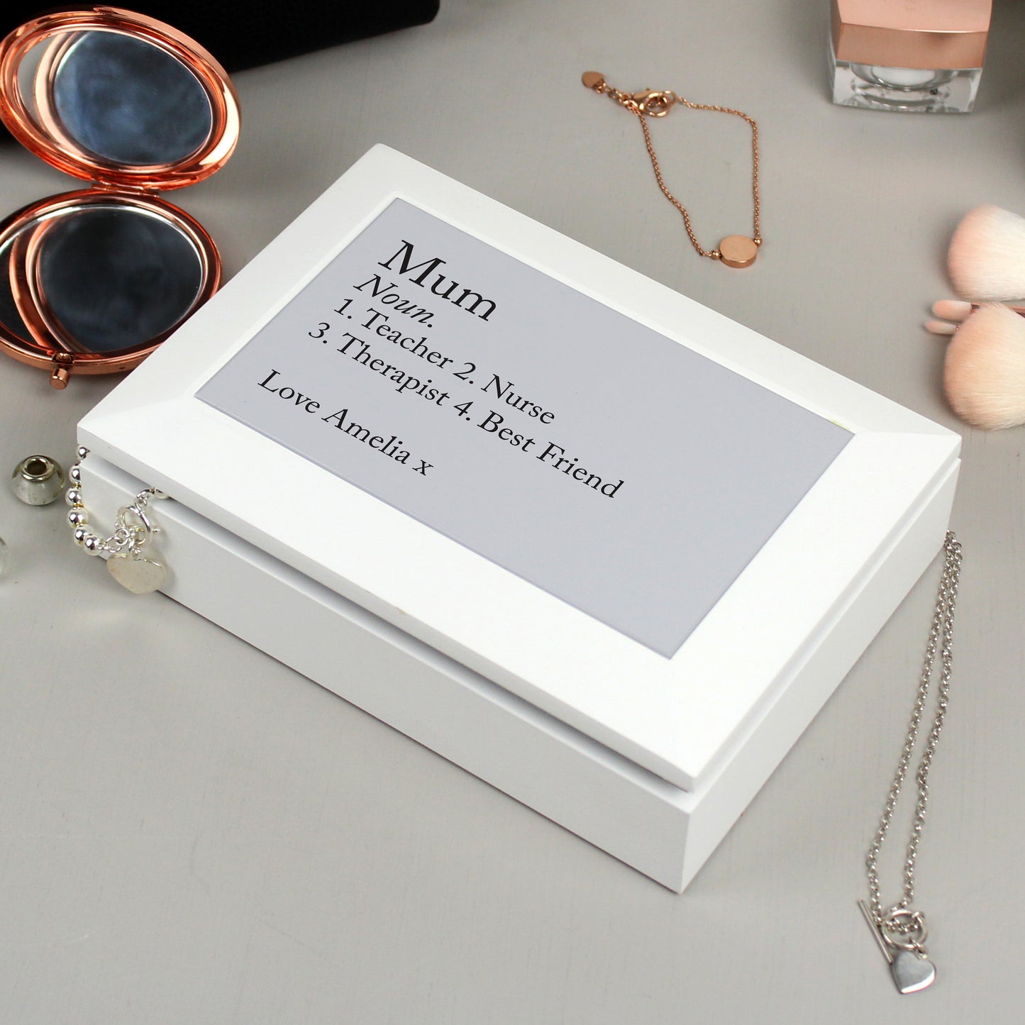 Definition White Wooden Jewellery Box