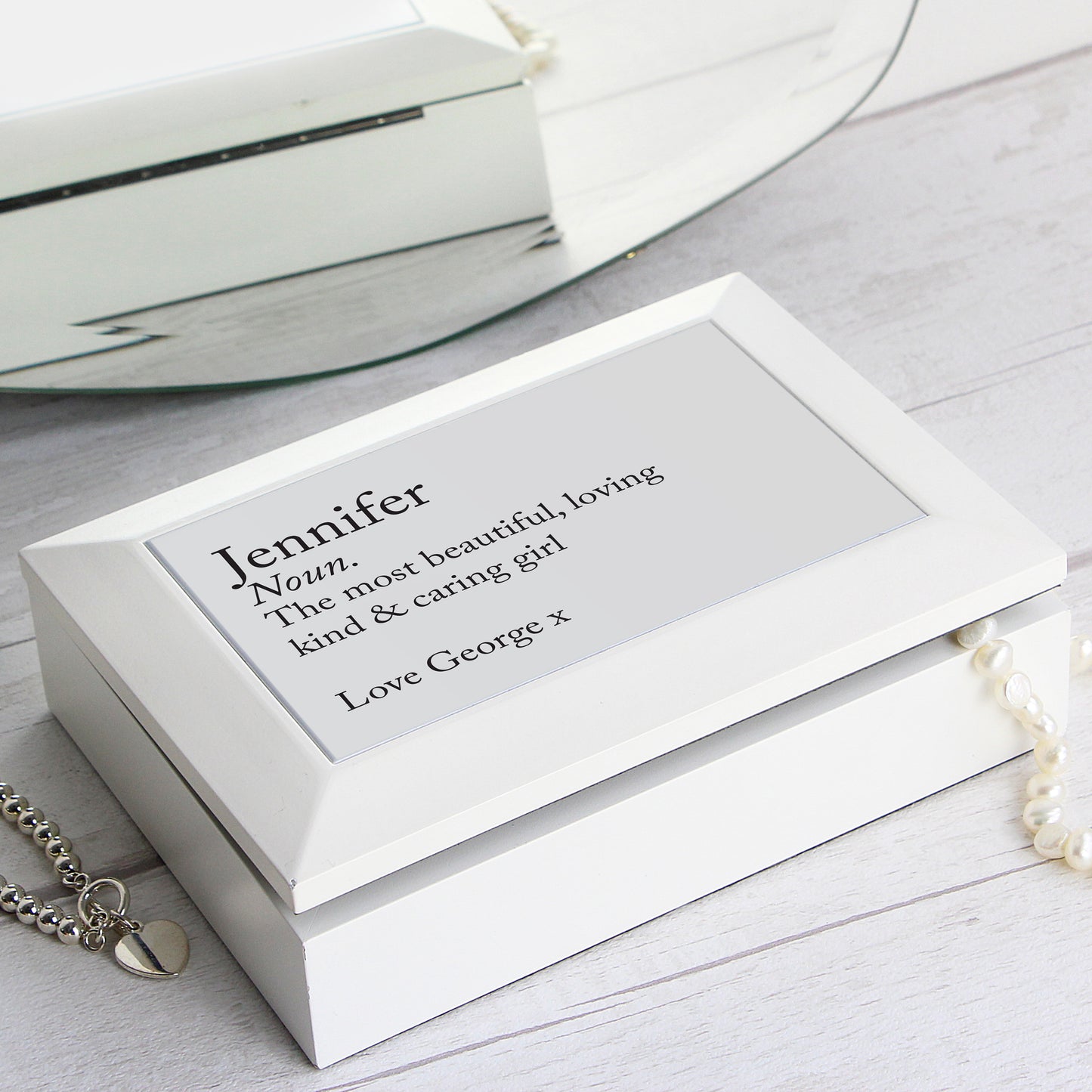 Definition White Wooden Jewellery Box