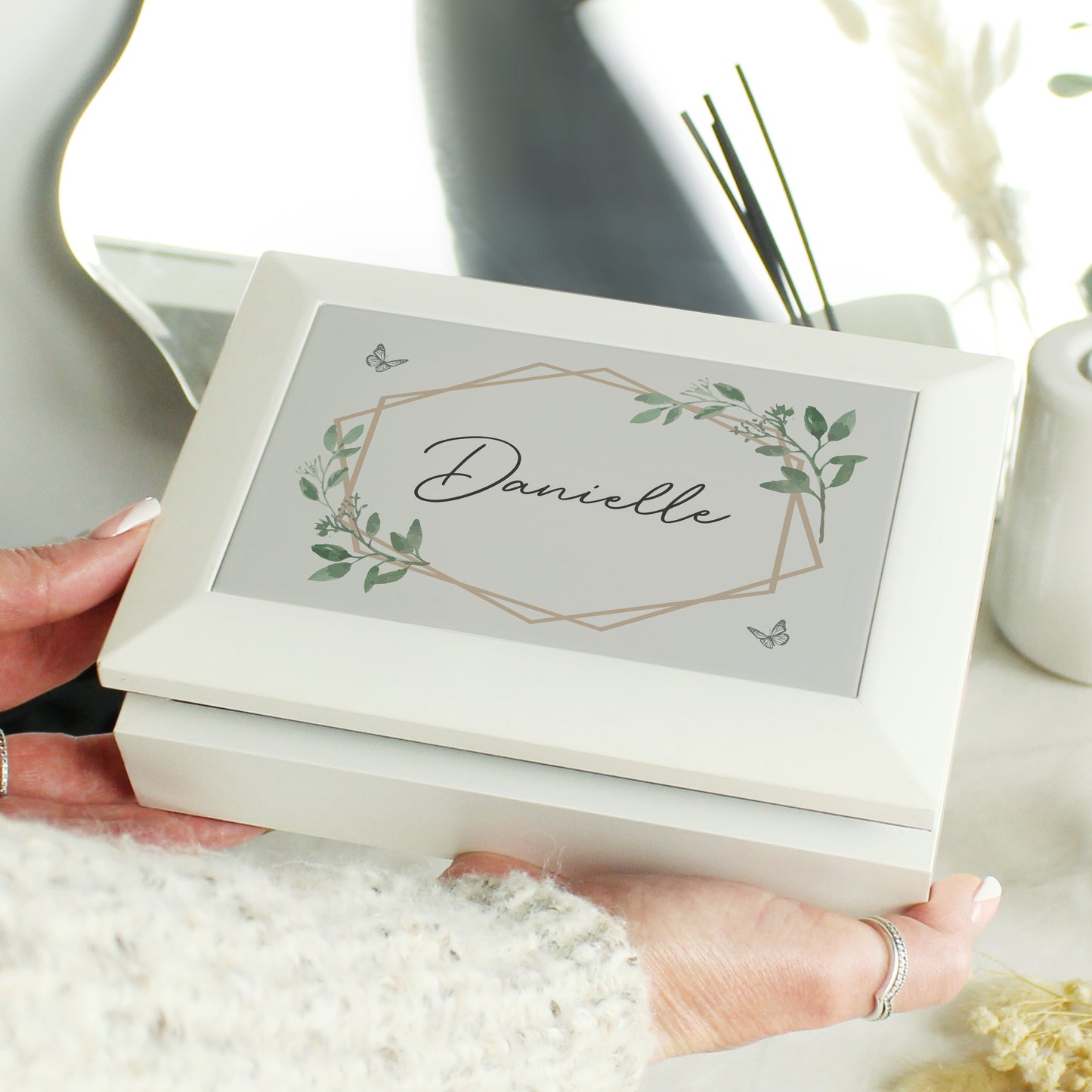 Botanical Butterfly Wooden Jewellery Box