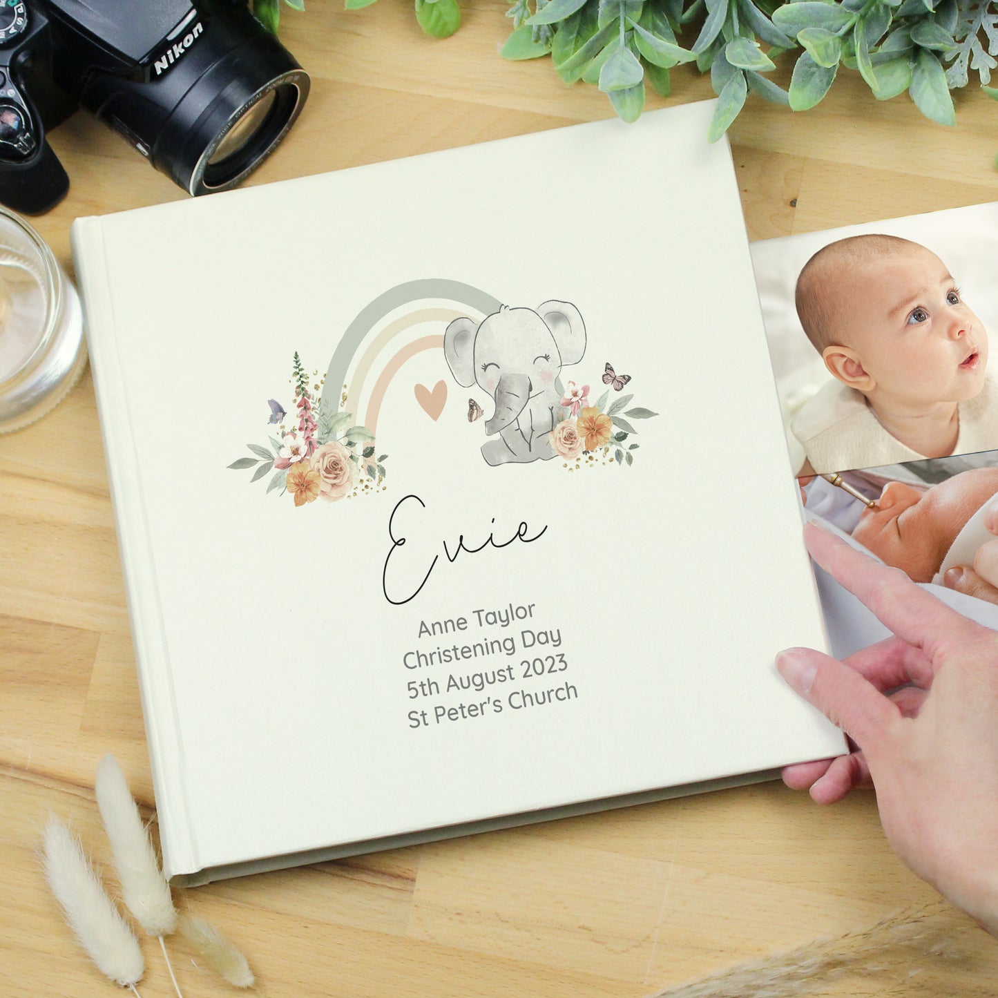 Floral Elephant Square Photo Album