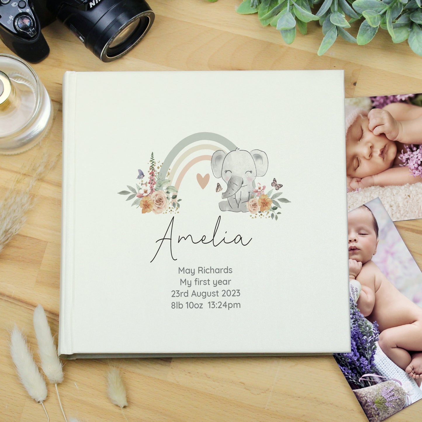 Floral Elephant Square Photo Album