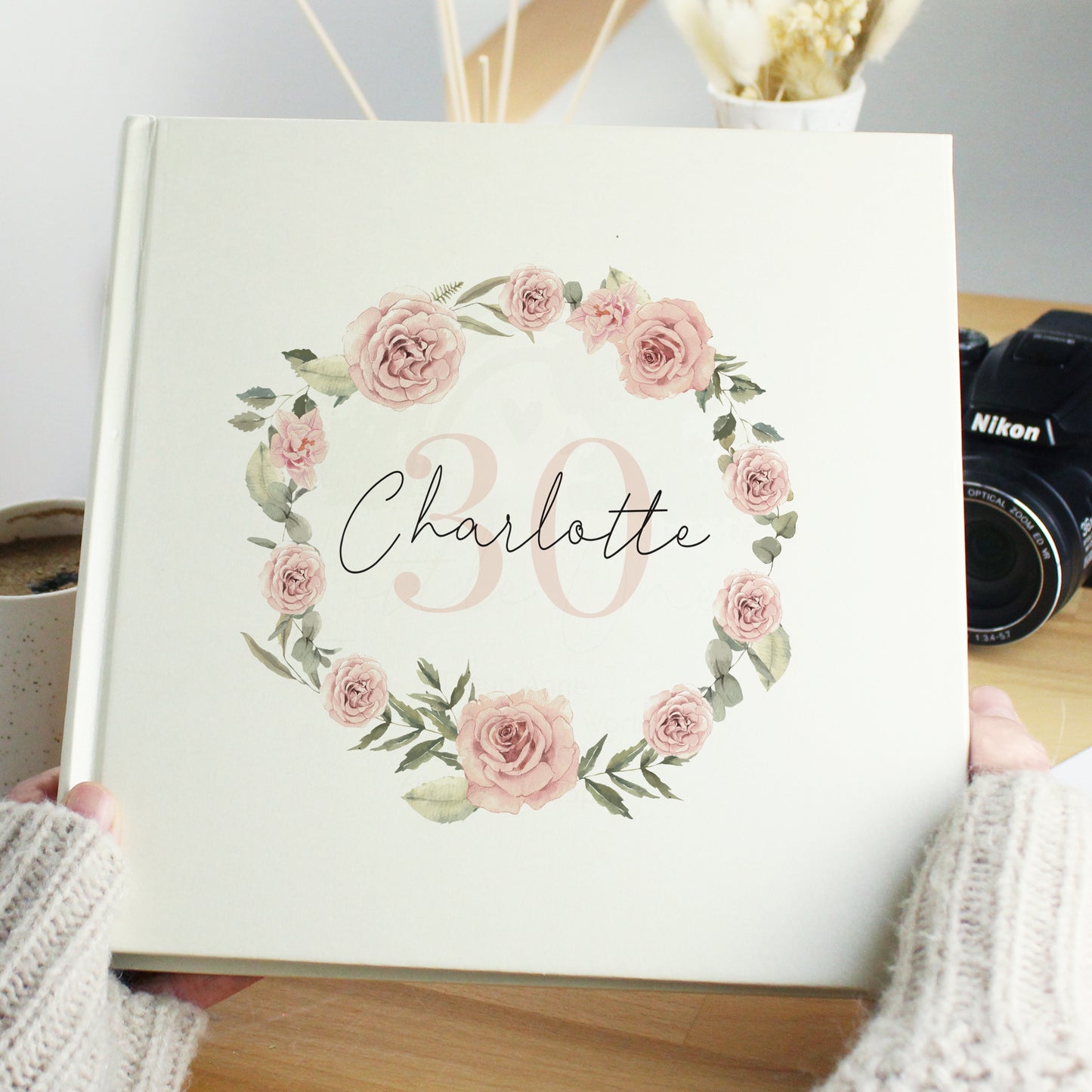 Floral Wreath Square Photo Album