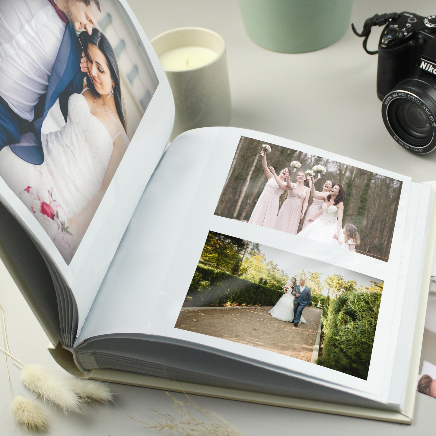 Gold Heart Couples Square Photo Album