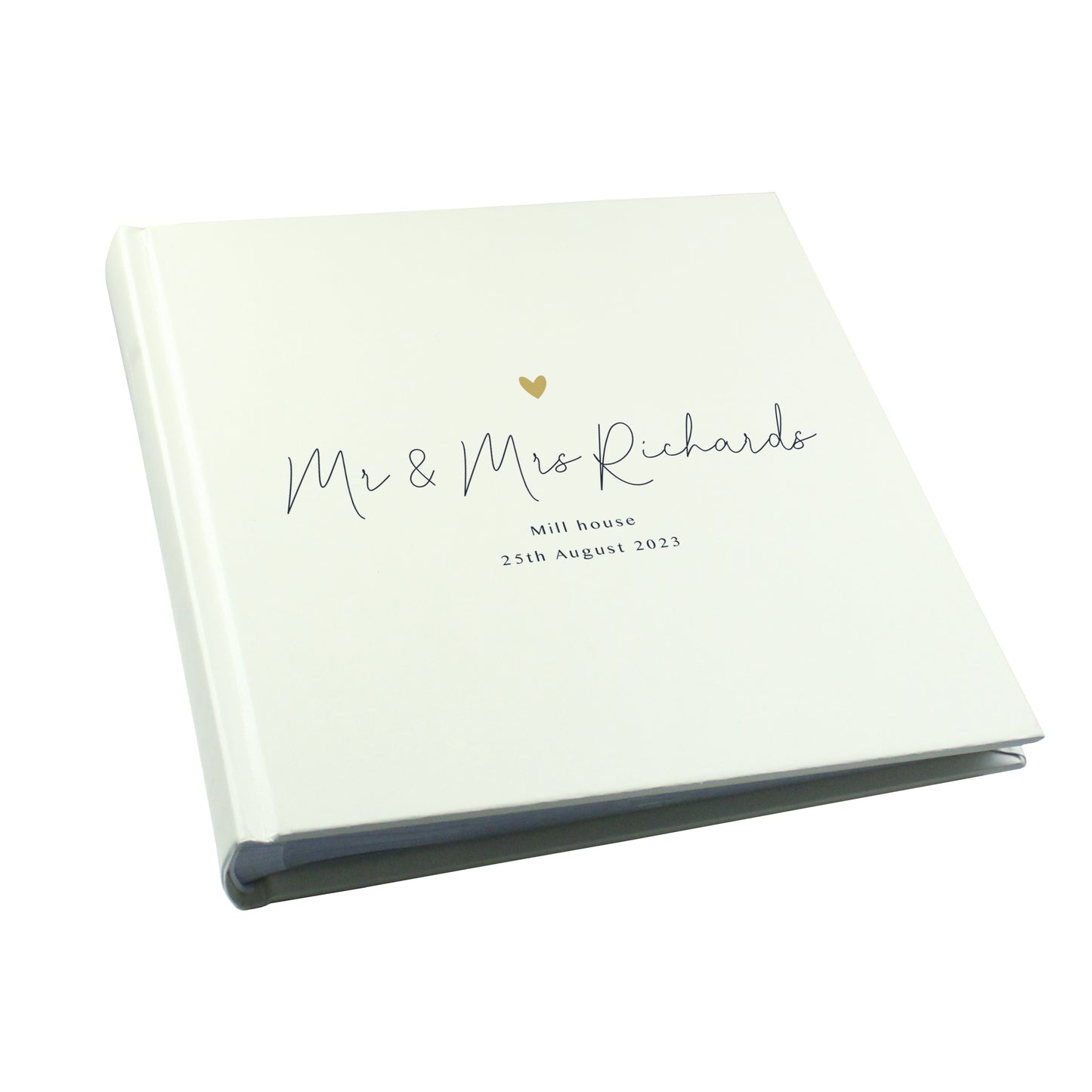 Gold Heart Couples Square Photo Album