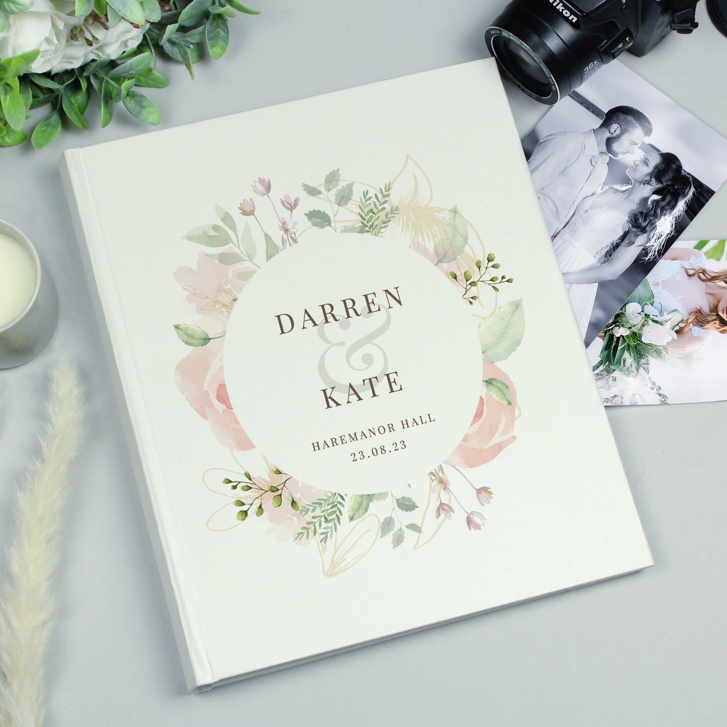 Floral Watercolour Satin Finish Traditional Photo Album