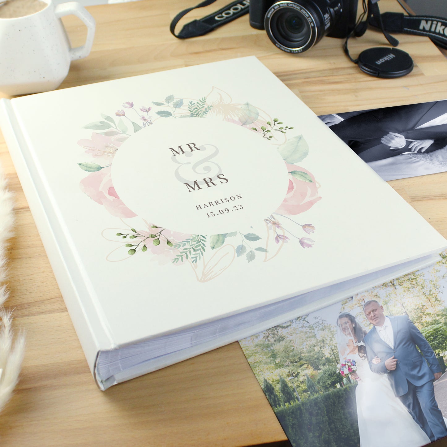 Floral Watercolour Satin Finish Traditional Photo Album