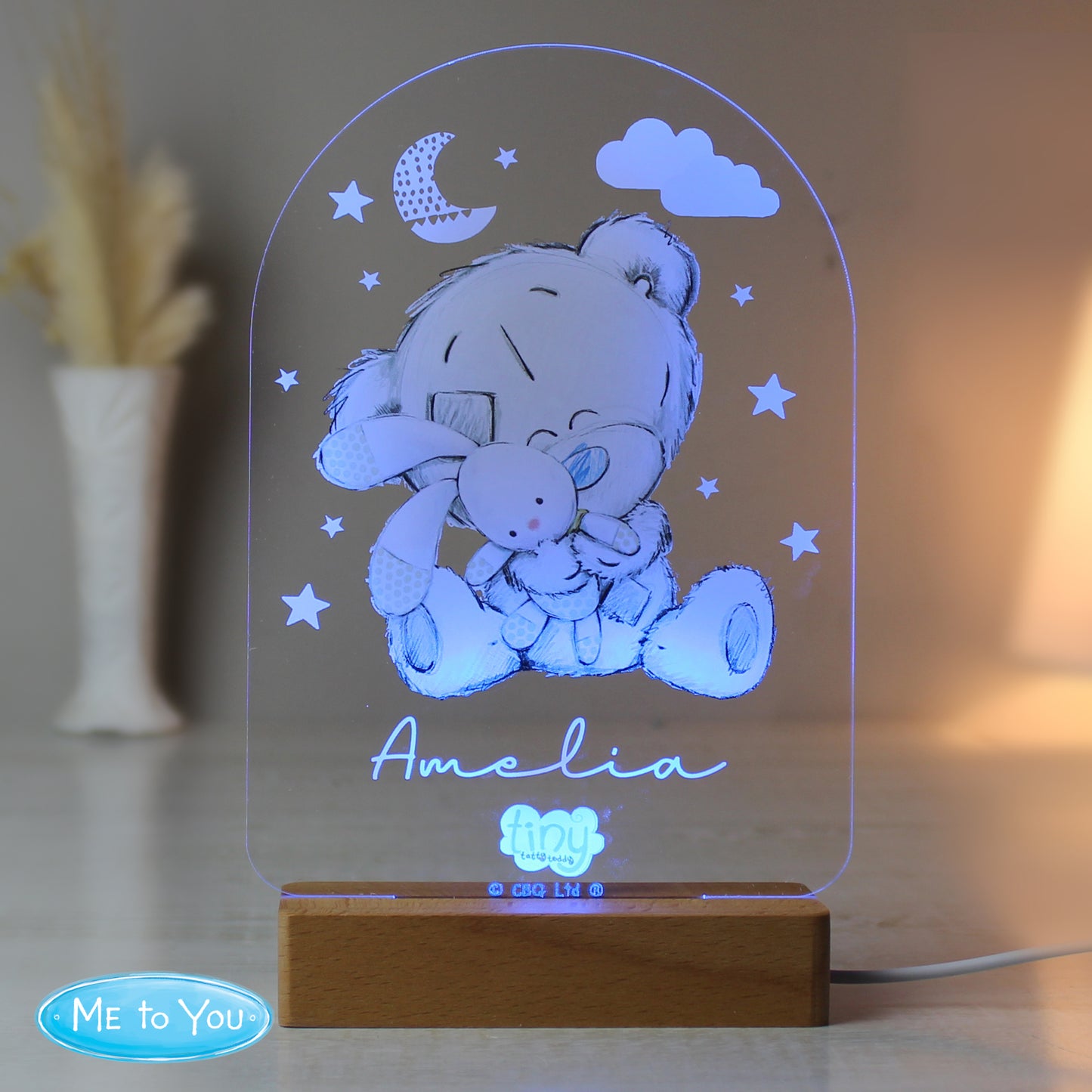 Tiny Tatty Teddy Wooden Based LED Light