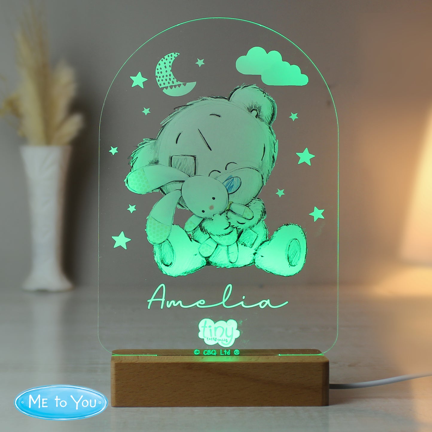 Tiny Tatty Teddy Wooden Based LED Light