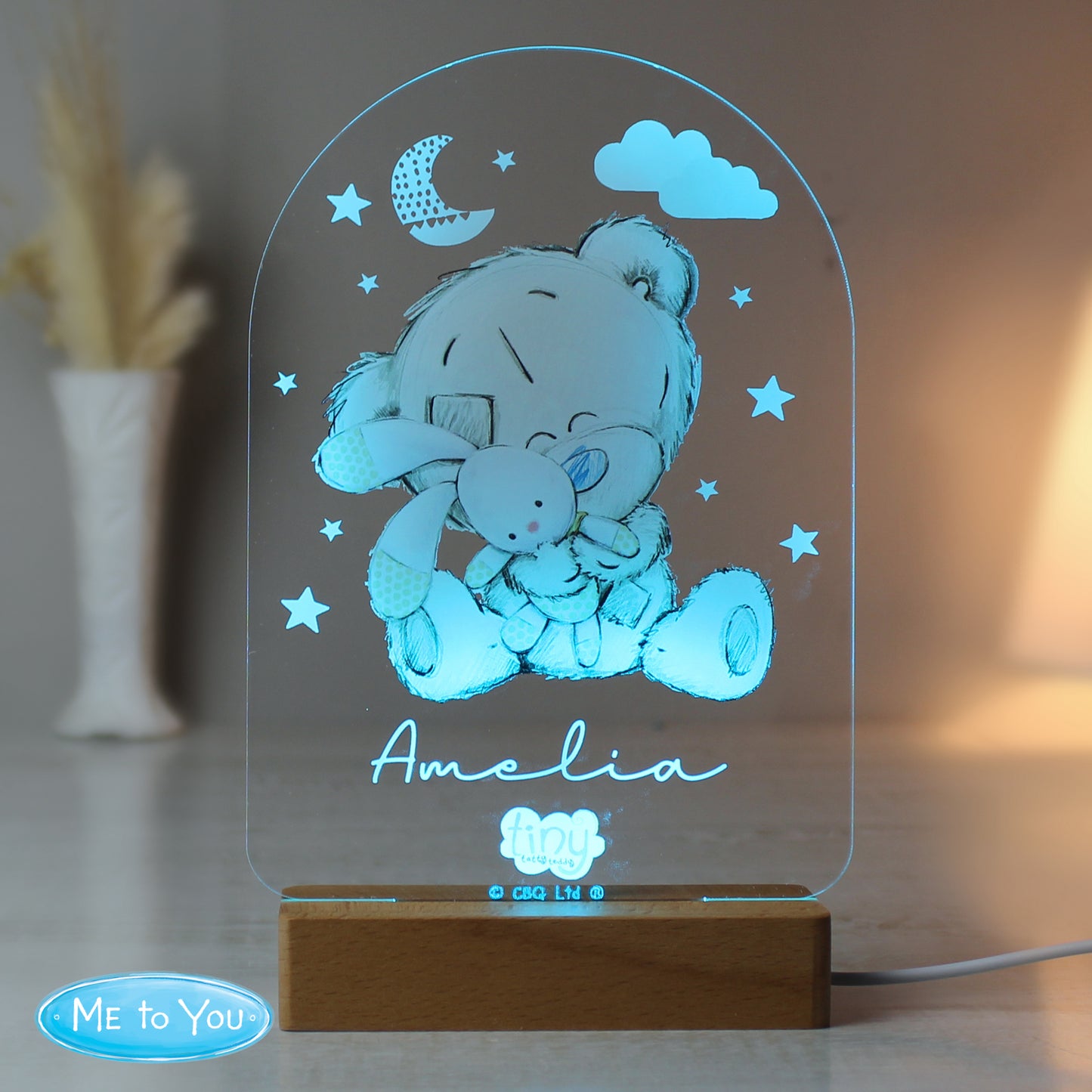 Tiny Tatty Teddy Wooden Based LED Light