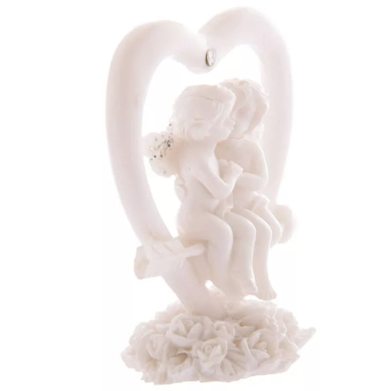 A Set of 4 Angel Ornament Cherubs - Glitter Winged Angels