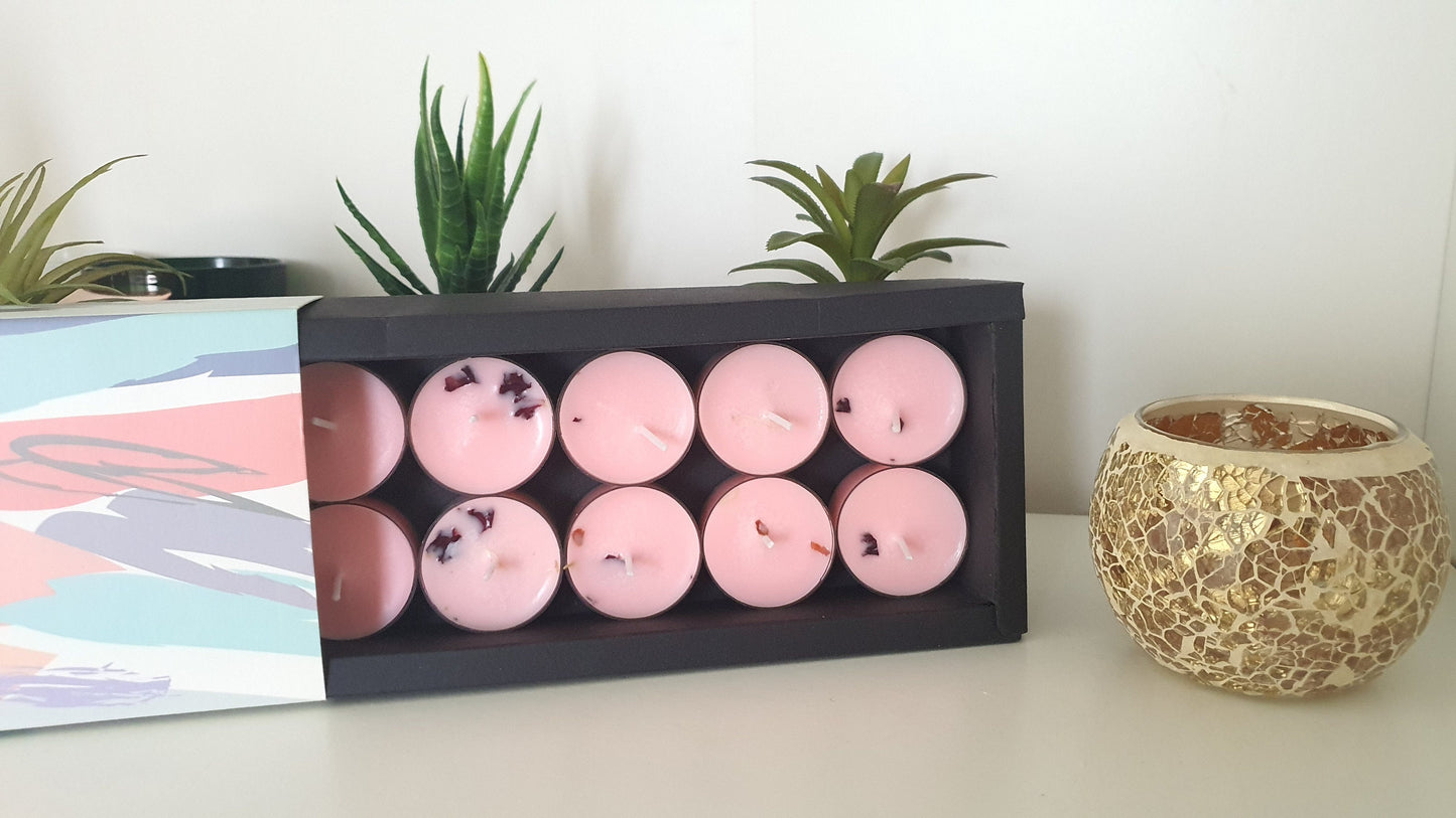 12 Pink Scented Candles Fresh Rose Botanicals - Pink Pepper Rose or Black Raspberry Peppercorn