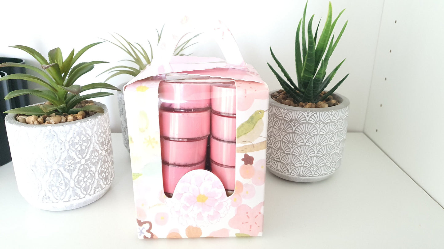 12 Pink Scented Candles Fresh Rose Botanicals - Pink Pepper Rose or Black Raspberry Peppercorn