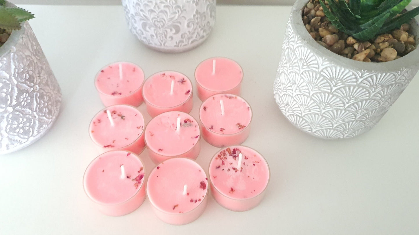 48 Scented Wedding Candles - Strawberry Lily or Red Rose White Musk