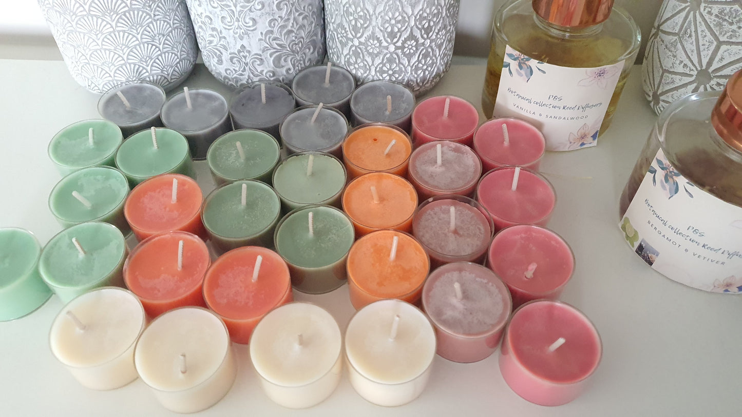 24 Greek Island Scented Candles  - Pink & Yellow