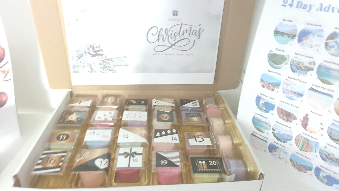 Oceans Away Coloured Tea Light Candles 24-Day Advent Calendar