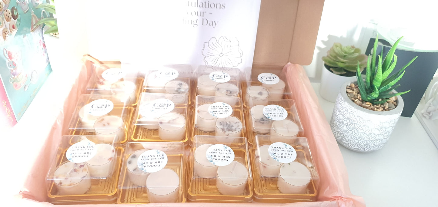 24 Personalised Wedding Candles Favours for Guests