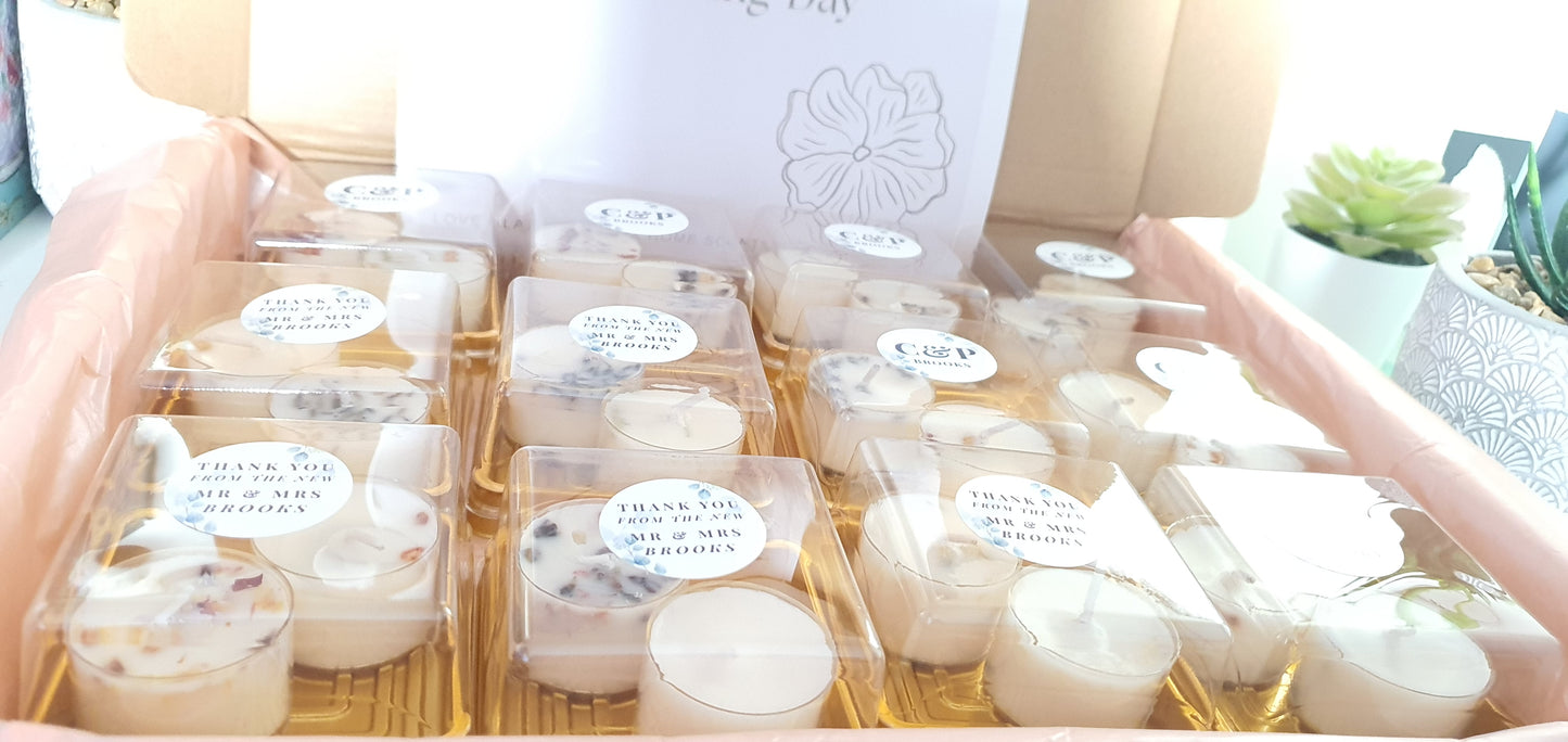 24 Personalised Wedding Candles Favours for Guests
