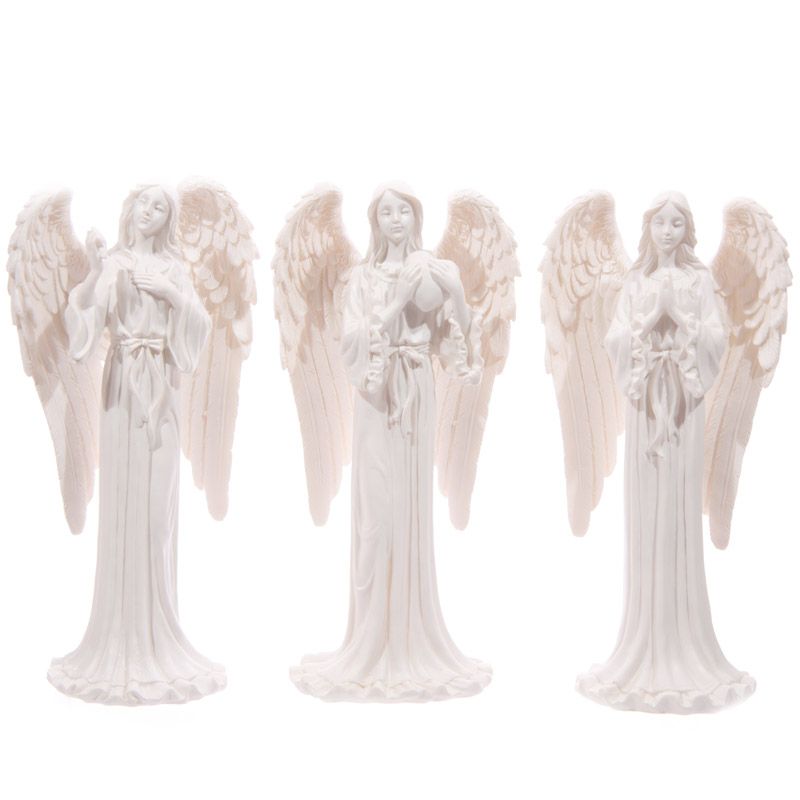 Elegant White Standing Angel Ornament