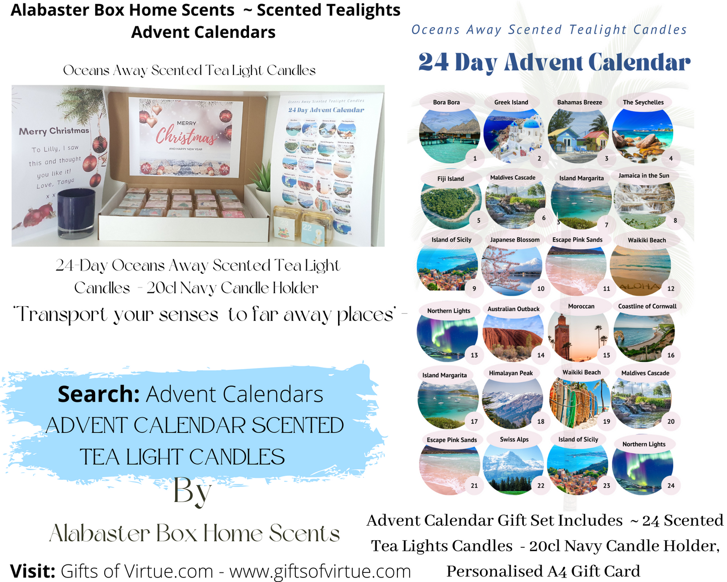 Scented Candle Gift for Woman, Candle Gift Set, Christmas Gift