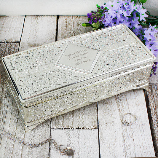 Antique Silver Plated Jewellery Box