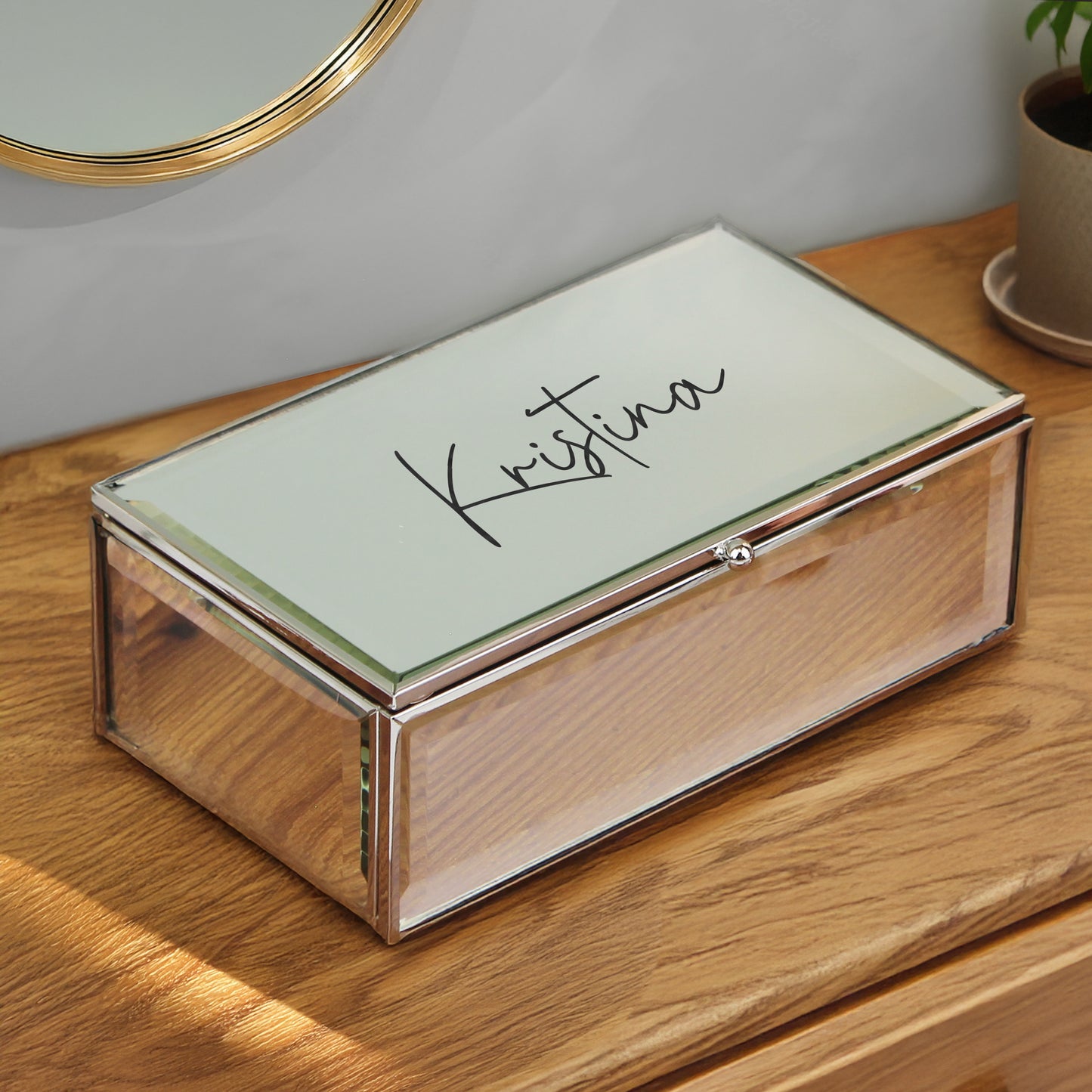 Personalised Sliver Jewellery Box, Name Only, Sliver Trinket Box