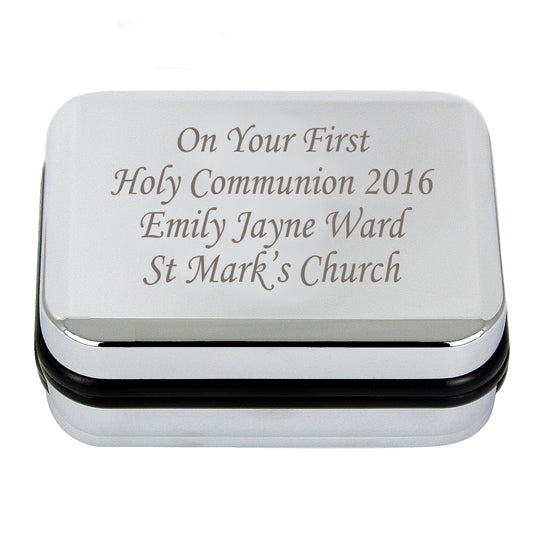 Box with Silver Cross Necklace