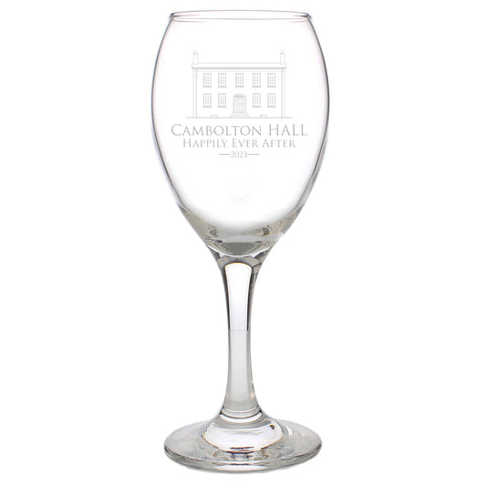 Design Engraved Wine Glass - Bespoke Wedding Gift