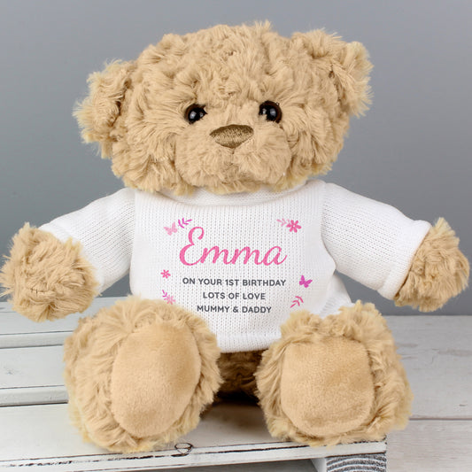 Pink Name & Message Teddy Bear