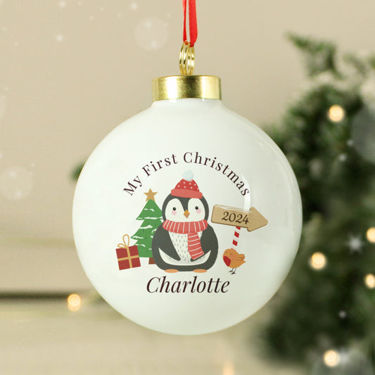 Personalised my 1st Christmas penguin
