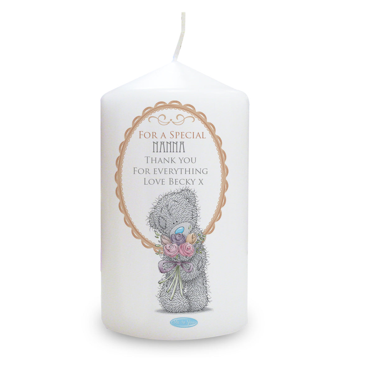 Me to You Flowers Pillar Candle For