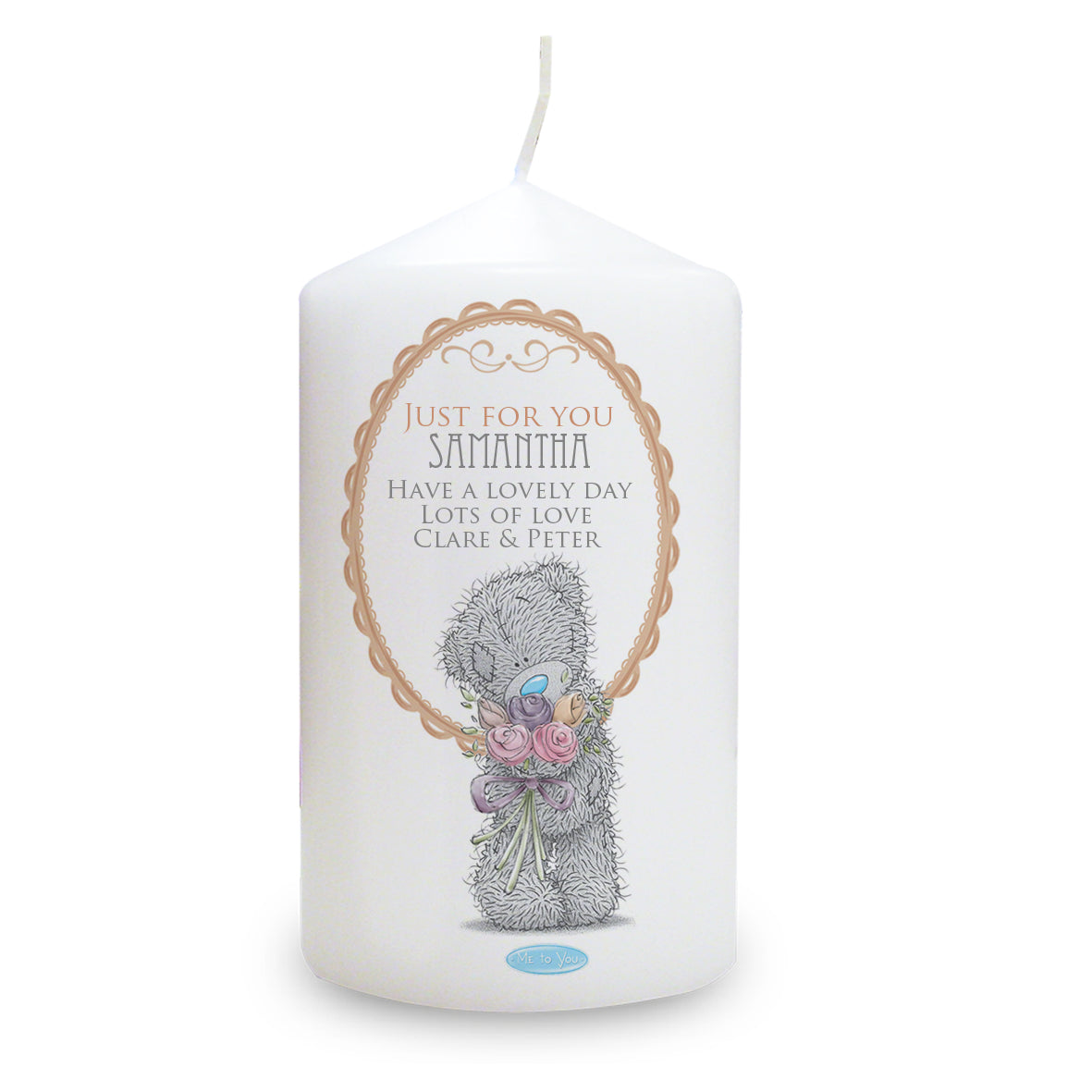 Me to You Flowers Pillar Candle For