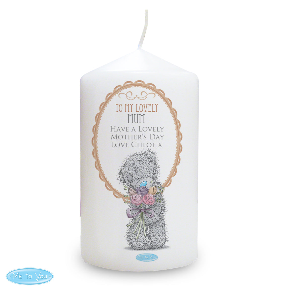 Me to You Flowers Pillar Candle For