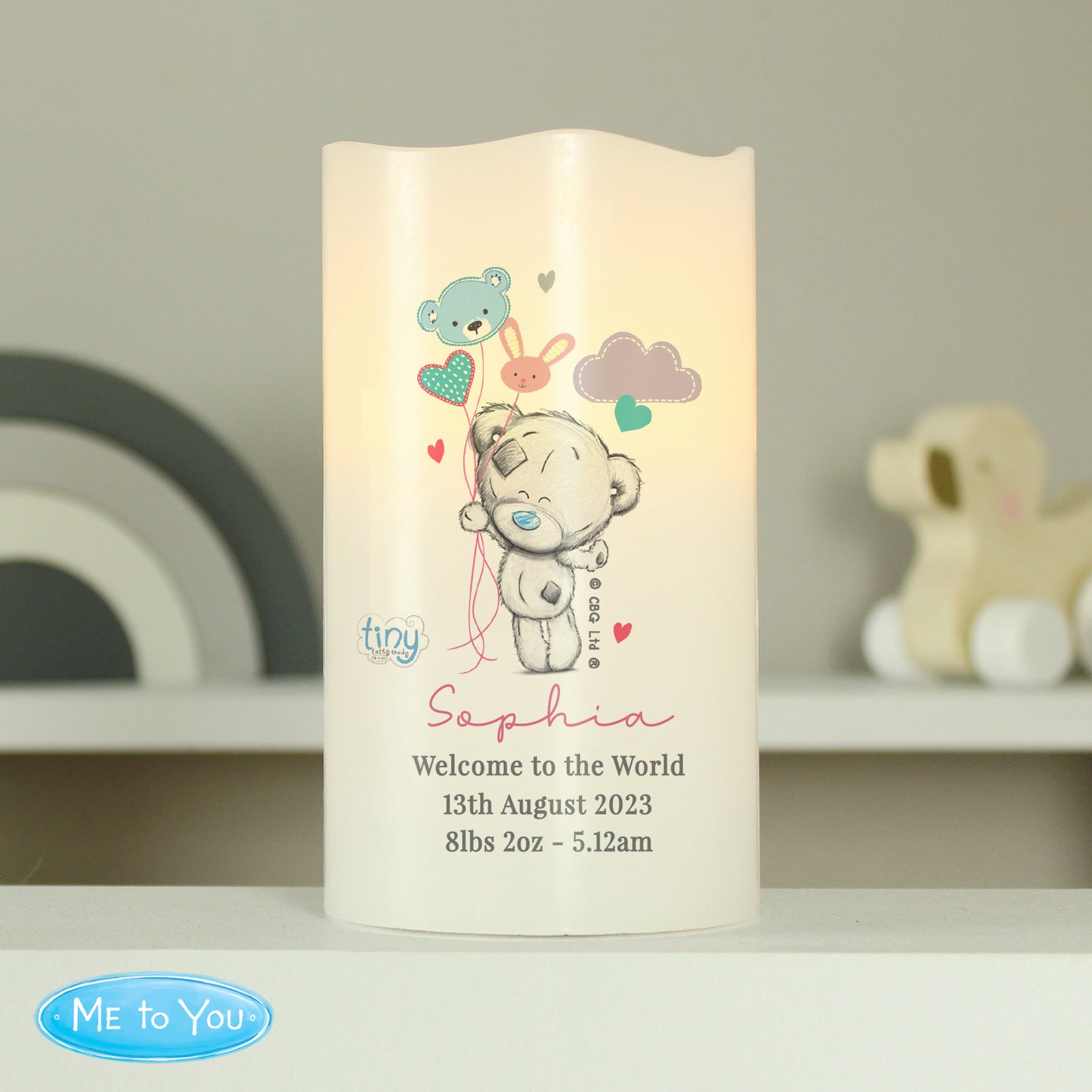 Tiny Tatty Teddy Dream Big Pink Nightlight LED Candle