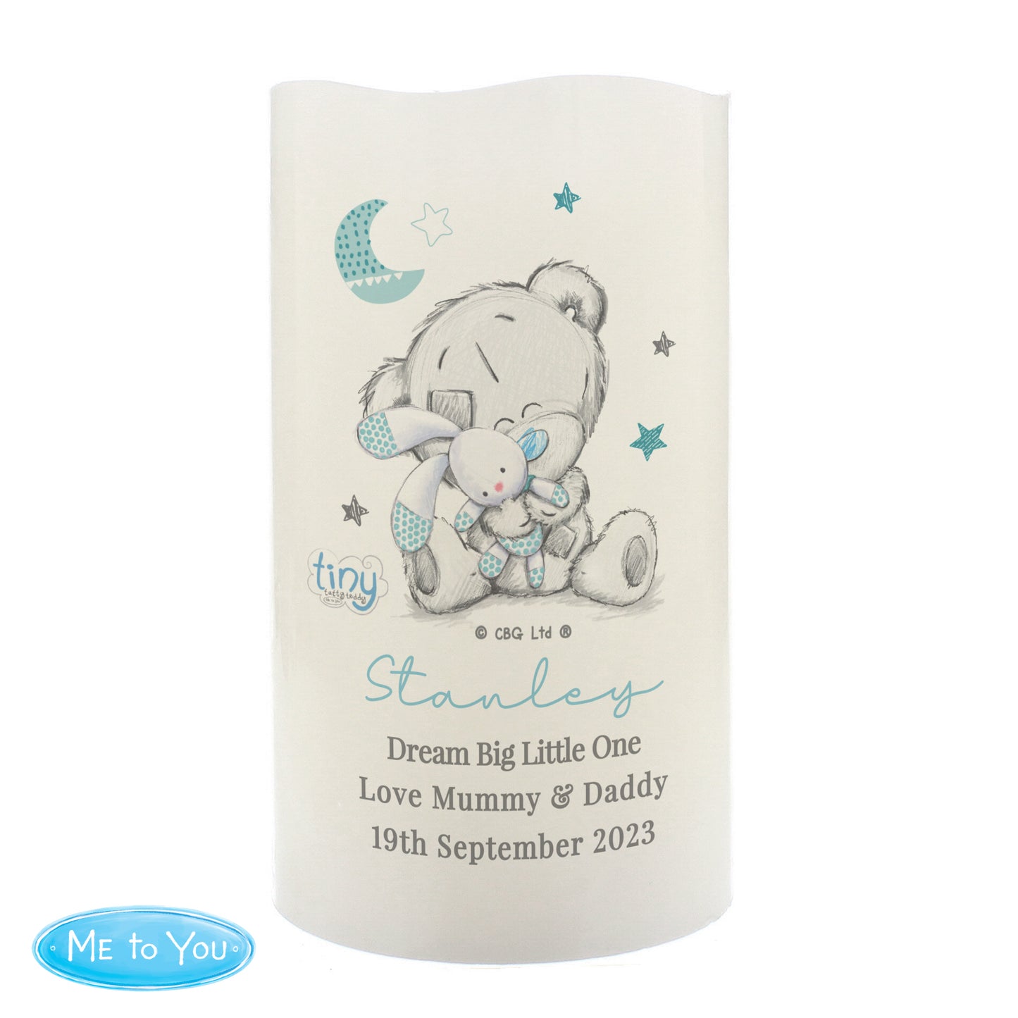 Tiny Tatty Teddy Blue Nightlight LED Candle
