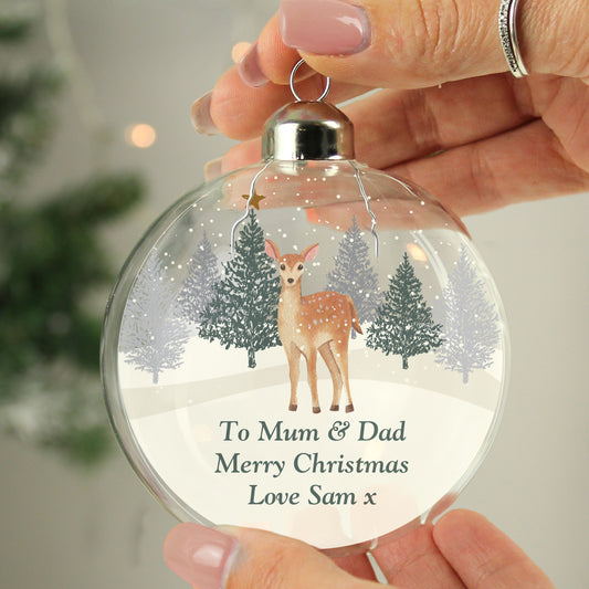 Glass Christmas Bauble - Reindeer