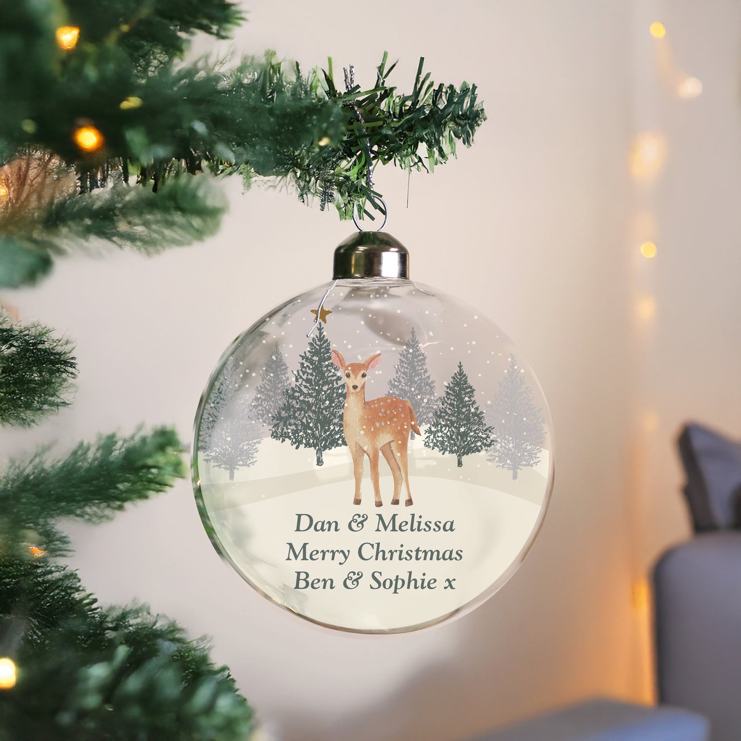 Glass Christmas Bauble - Reindeer