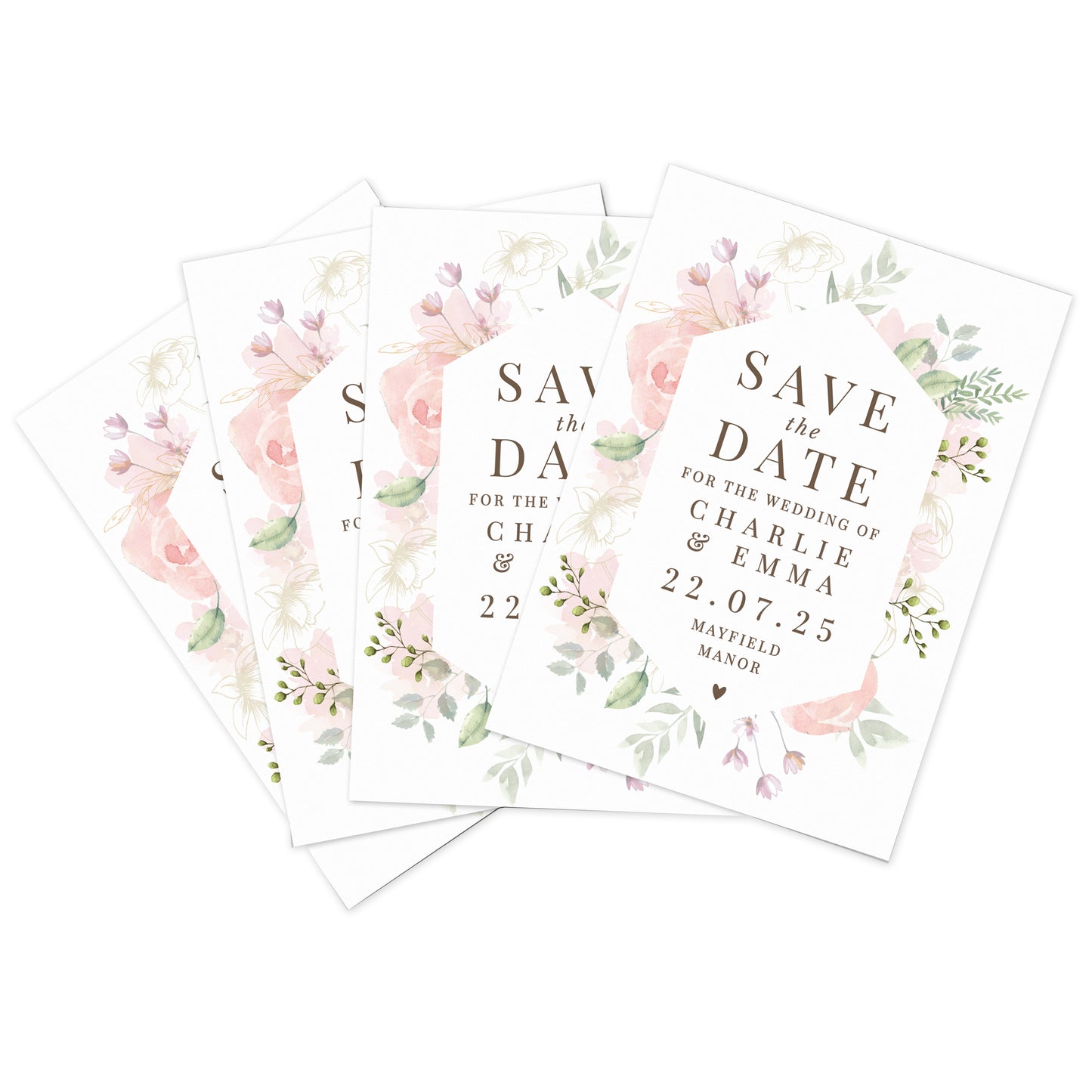 36 Wedding Invitations Botantial Floral Rose Save The Date Invites