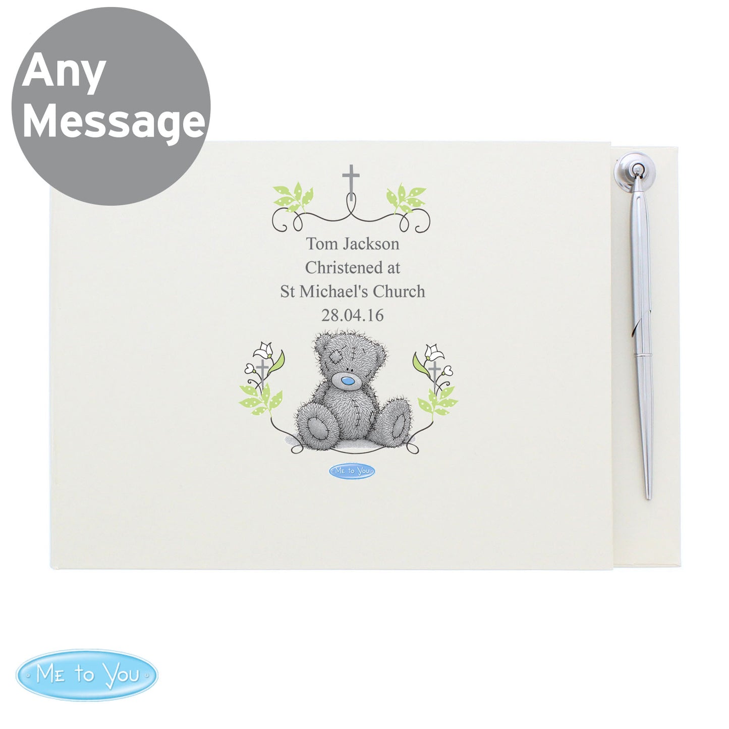 Religious Cross Hardback Guest Book & Pen
