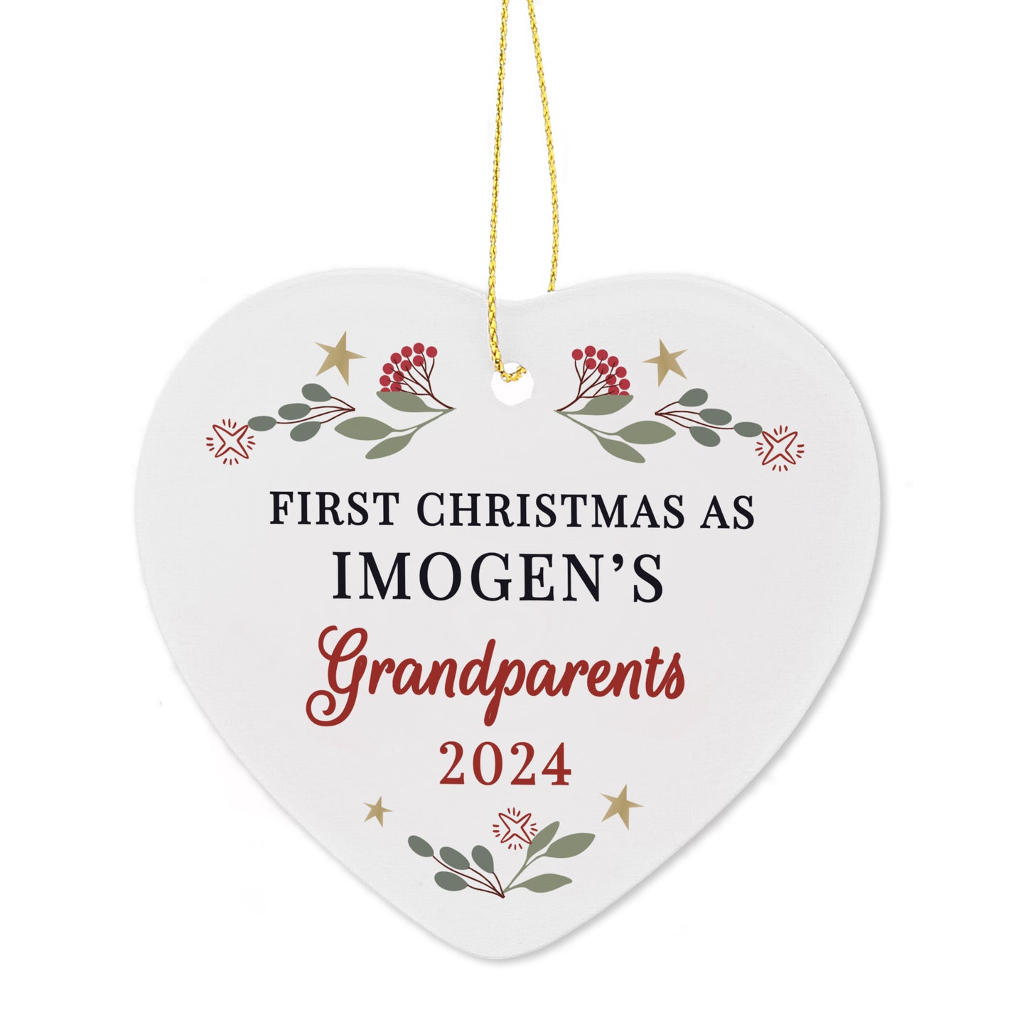 First Christmas as Heart Shaped Tree Decoration