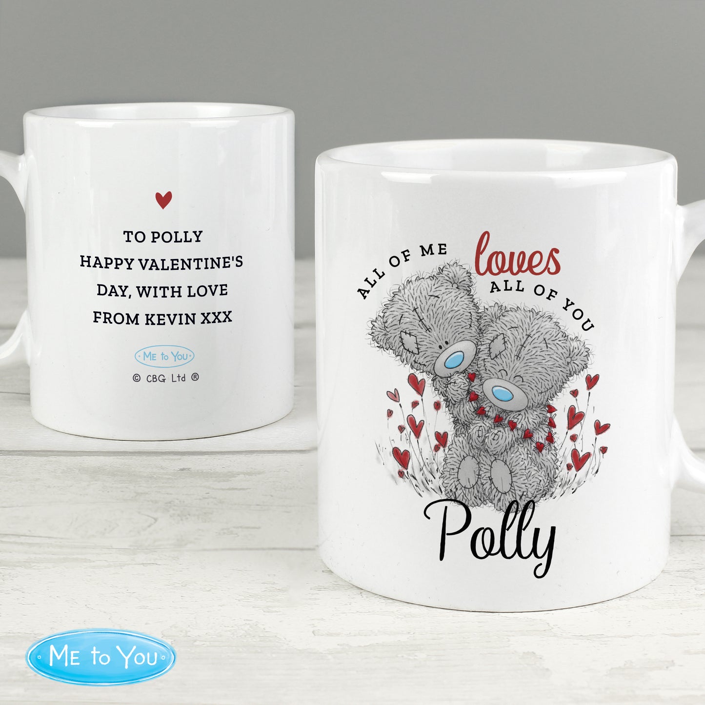 Personalised Me to You Red Hearts Mug
