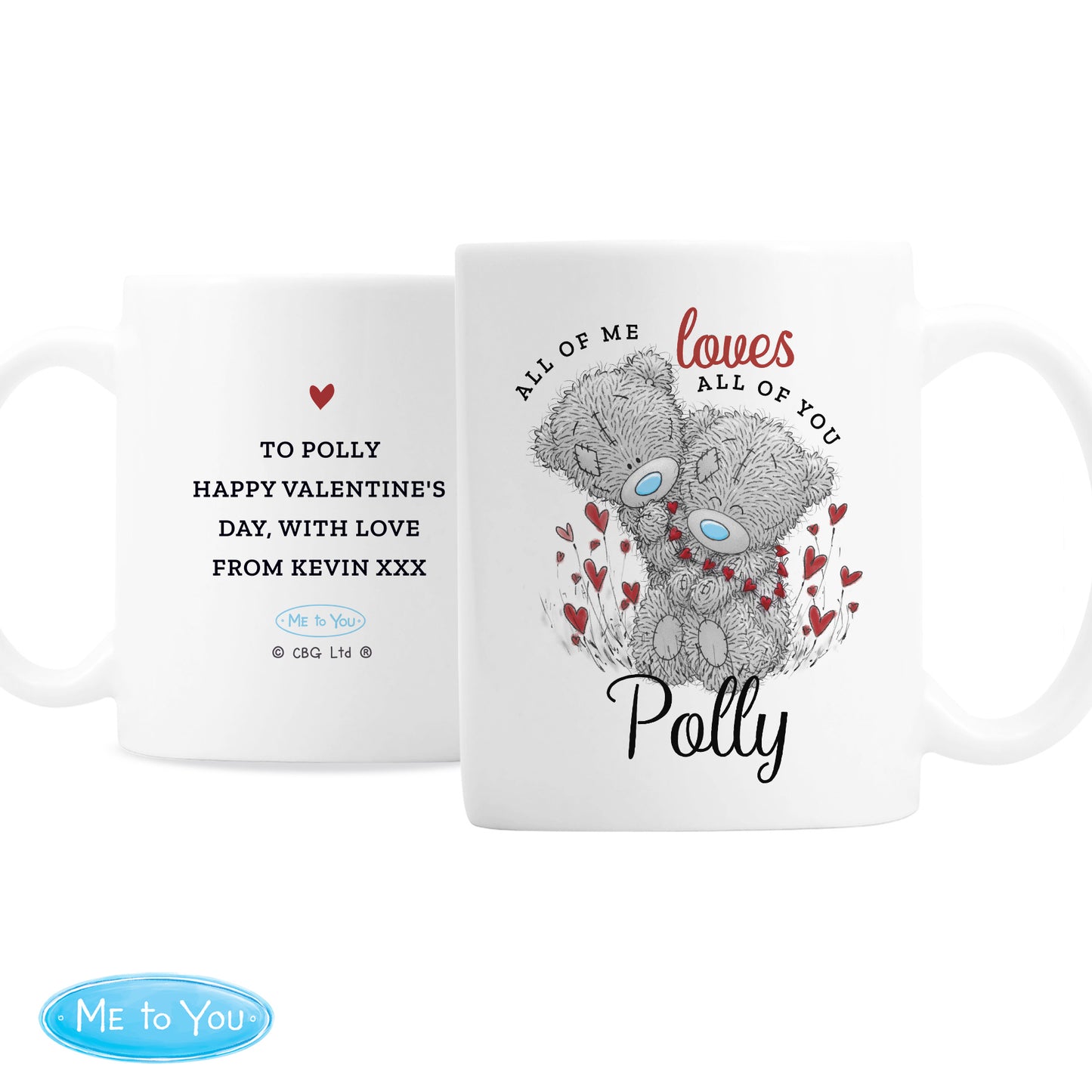 Personalised Me to You Red Hearts Mug